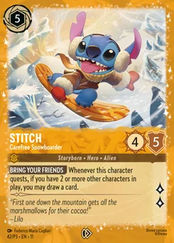 Stitch - Carefree Snowboarder — Holofoil