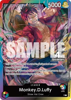 Monkey.D.Luffy (4th Anniversary Leader Card) — Normal