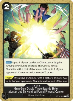 Gum-Gum Diable Three-Swords Style Mouten Jet Six Hundred Pound Phoenix Cannon — Normal