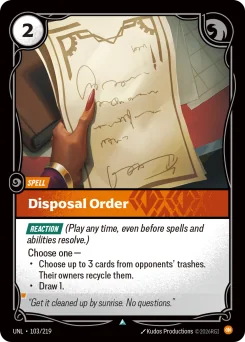 Disposal Order — Normal